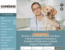 Tablet Screenshot of cherokeeanimalcare.com